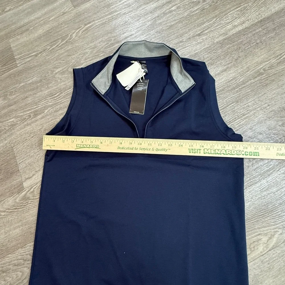Adidas Mens ELVTD 1/4 Zip Vest Navy Blue Size S‎ Sleeveless Golf Athleisure